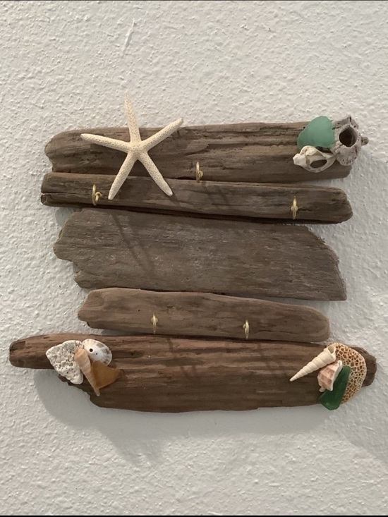 Other - Driftwood Art,Driftwood & Starfish ,Seashells,Sea Glass Hanging Jewelry Display